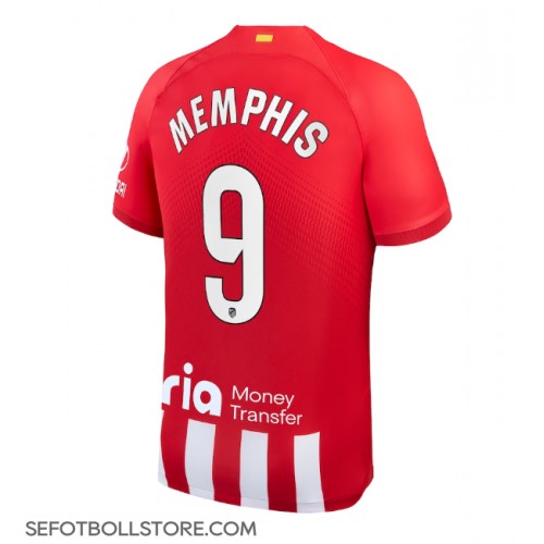 Atletico Madrid Memphis Depay #9 Replika Hemmatröja 2023-24 Kortärmad